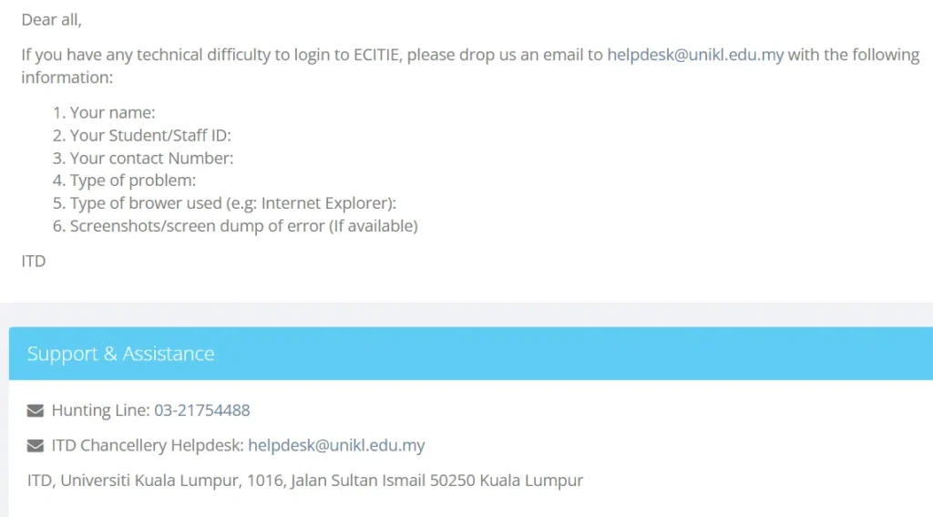 Unikl Portal Login Errors